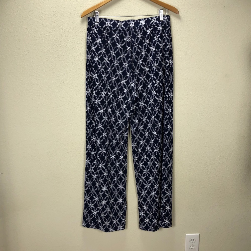 JM Collection Navy Blue & White Palazzo Pants - Picture 5 of 5